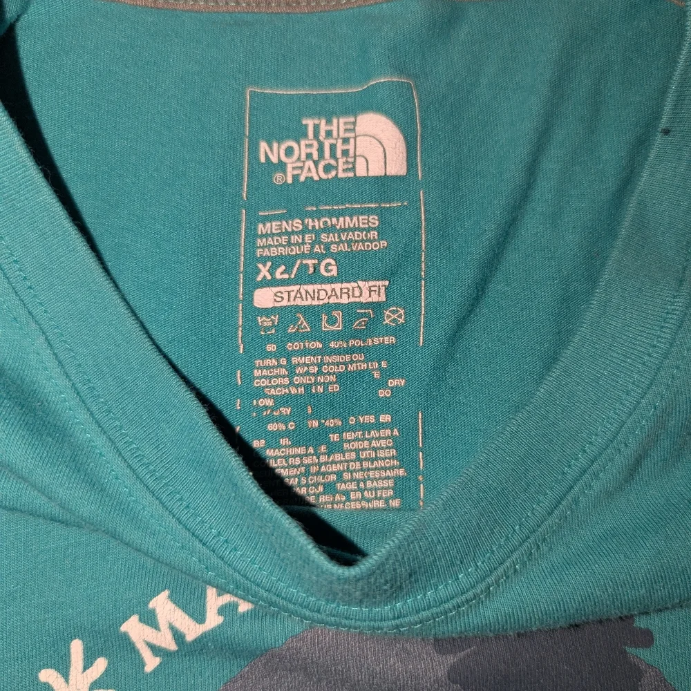 North Face Men's XL Green 'Male Earth Cool Again' Long Sleeve Graphic‎ T-shirt